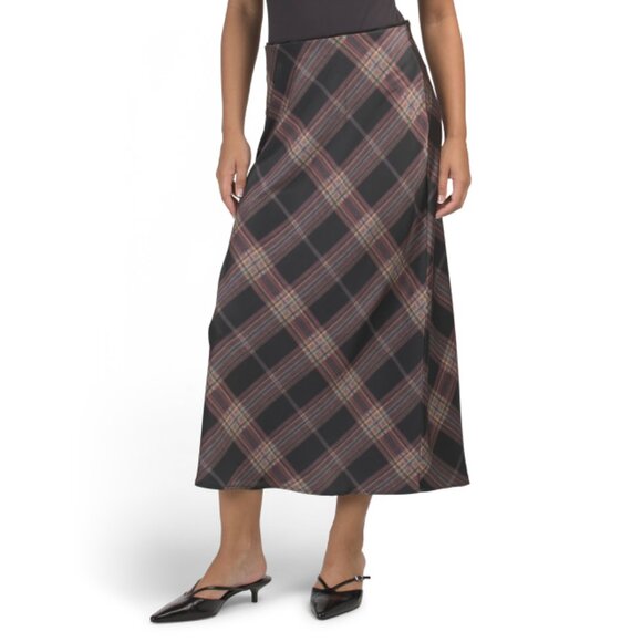 BELLE VERE Black/wine Pull On Printed Flared Maxi Skirt - Picture 1 of 2